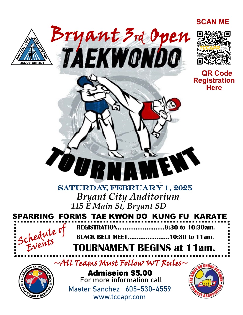 BRYANT 3rd TKDOPEN TOURNAMENT 2025 POSTER Large