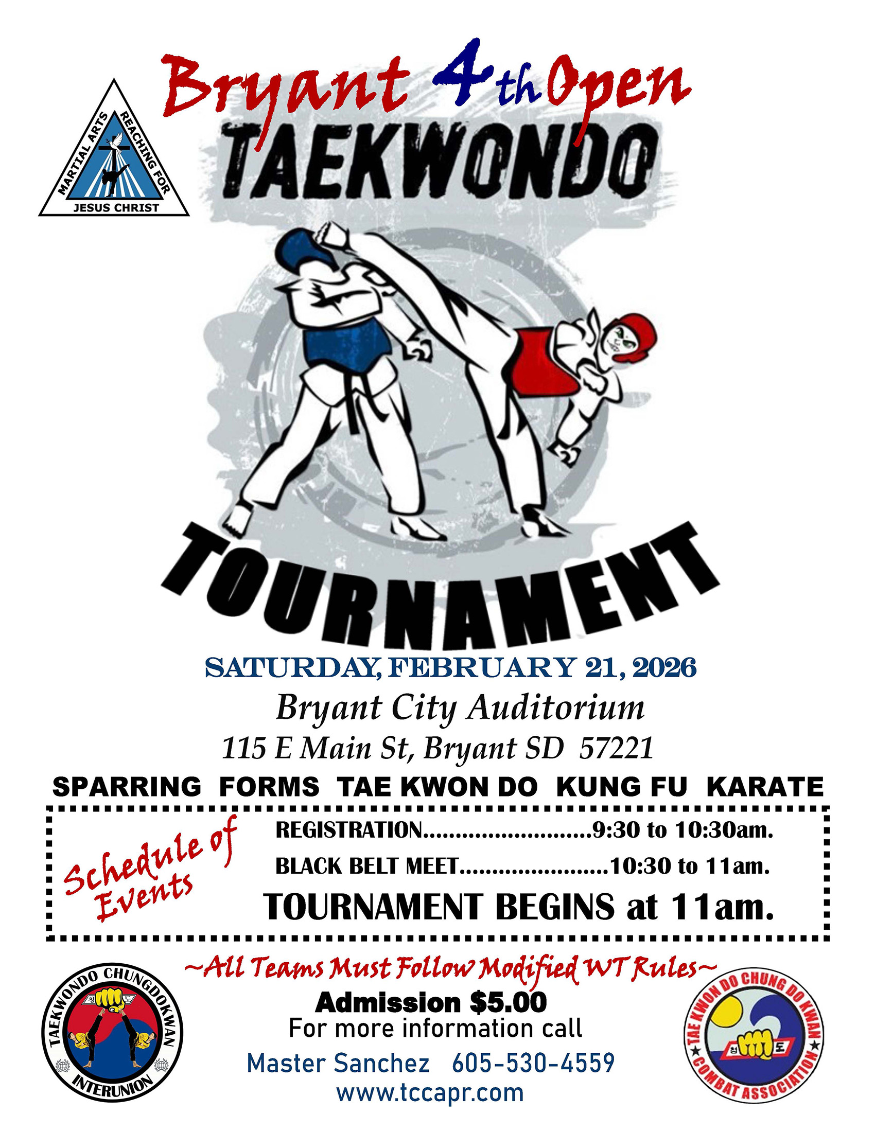 BRYANT 4th TKD OPEN TOURNAMENT 2025 POSTER WEB